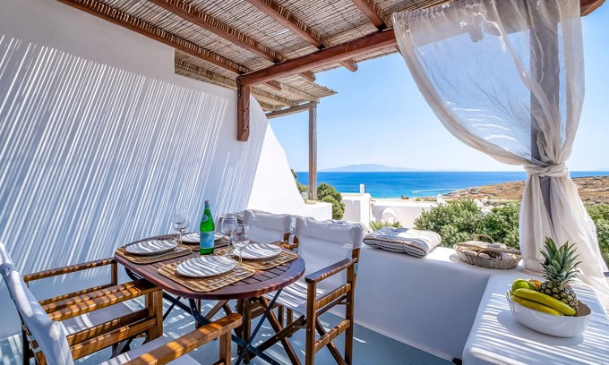 Kalafatis Casa | Casa de vacaciones 'Sunny Getaway In Lia Mykonos ' con vistas al mar, Wi-Fi y aire acondicionado