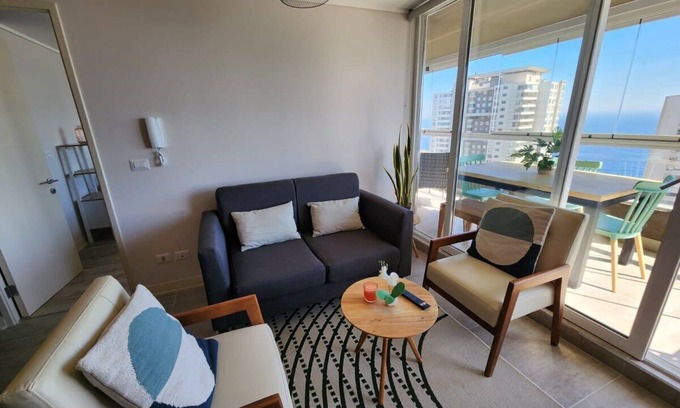 Concon Apartamento | HOM | Depto 2D2B en Concón con Piscina/Parking