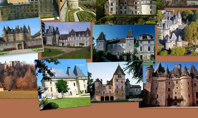 Saint-Jory-las-Bloux Villa | casa vallada y Perigord verde arbolada con vistas al castillo