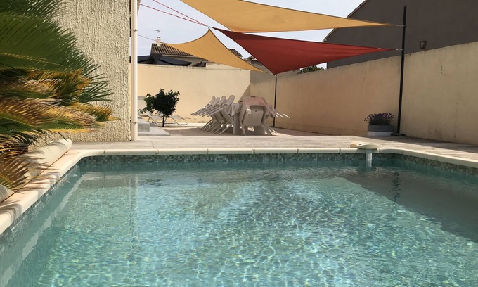 Agde Casa | Casa con jardín y piscina cerca de CAP D'AGDE