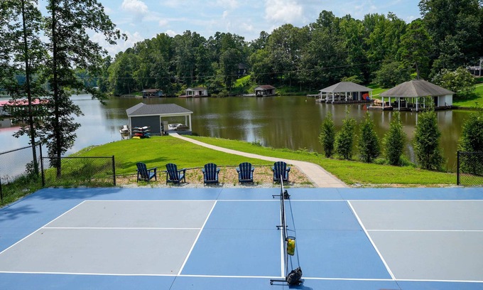 Semora Casa | Hyco Pickle Pointe. Lakefront 4 bed 3 bath w/ private pickleball court