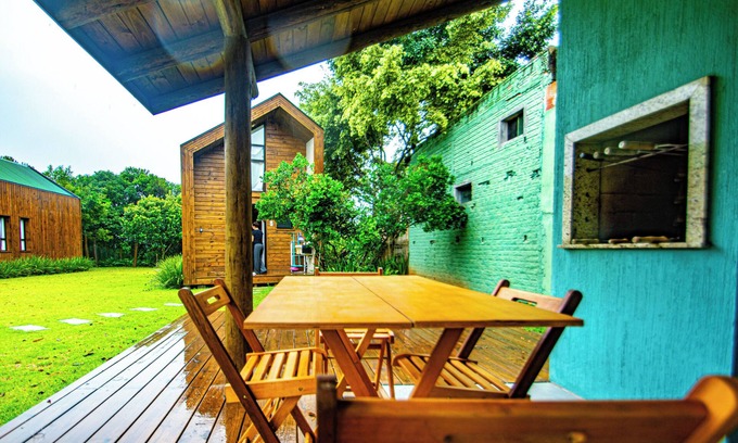 Imbituba Chalet De Esquí | IbiraCottage Casa Verde em frente a Lagoa RS5981