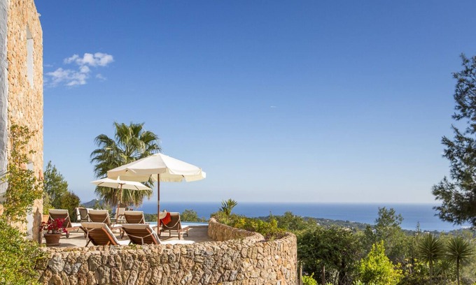 Santa Eulalia del Rio Casa | Ibiza Finca vacaciones con impresionantes vistas panorámicas al mar