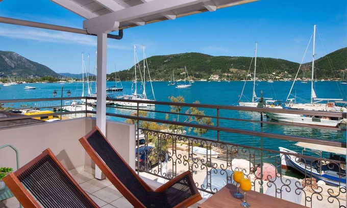 Vlicho Apartamento | In a great location just outside Nidri town, enjoy the waterfront of Vlicho Bay and the fabulous sea