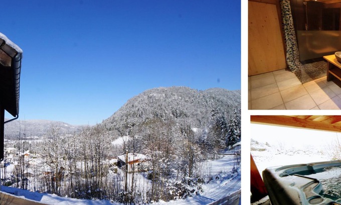 Dommartin-les-Remiremont Cabaña | Chalet indépendant -Gîte-Familiar-Bañera de hidromasaje-Vista a la Montana