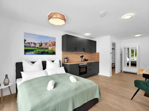 Hessental Apartamento | INhome Studio Apartment - Küche - Parken - TV