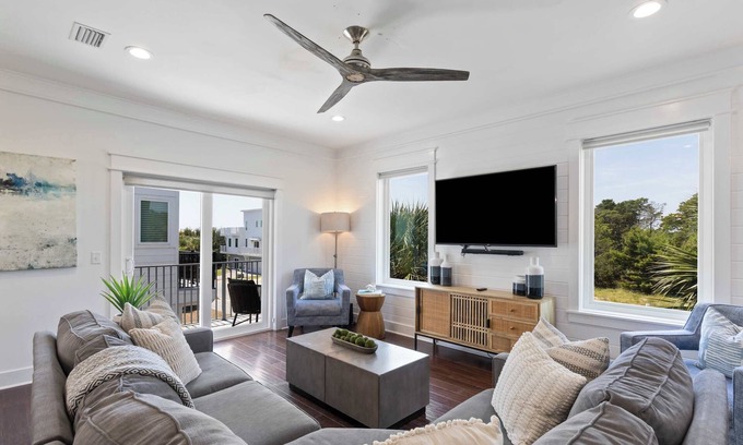 West Panama City Beach Casa | Inlet Beach Retreat | Golf Cart, Bikes + Pool
