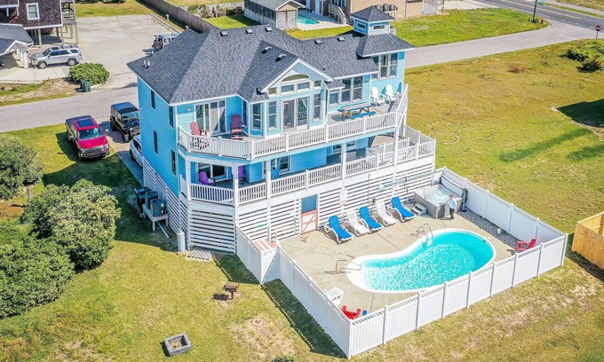 Nags Head Hotel | K1116 La vida de Riley. Piscina, jacuzzi, mesa de billar, pozo de fuego, vista al mar!