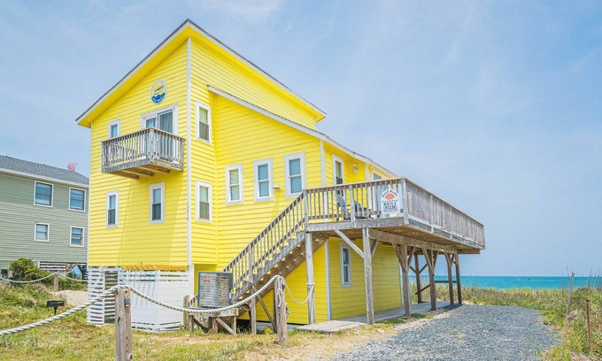 South Nags Head Casa | K1128 Sun Trippin 'FRENTE AL MAR, Grandes terrazas, ¡bien cuidado!