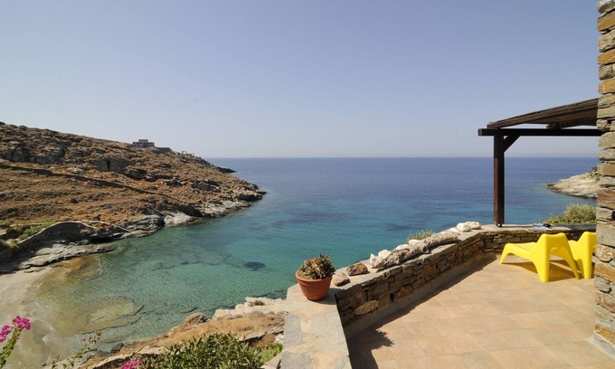 Pisses Apartamento | Kea Cyclades, frente a la playa, tranquilo, aislado, lujoso apartamento en playa privada