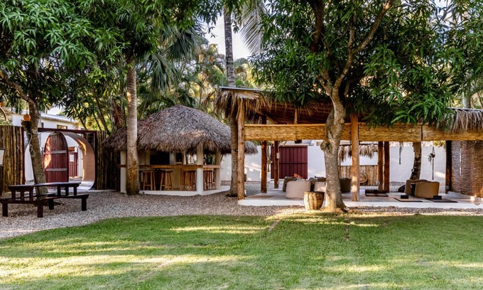 Cabarete Villa | Kibayo Lagoon Villa With Palm Tree Garden Lagoon