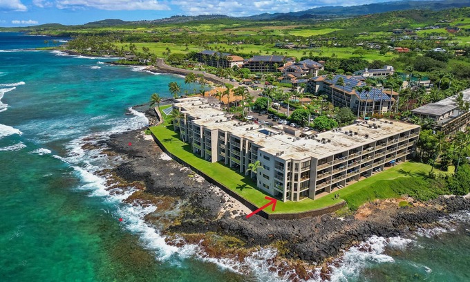 Poipu Condominio | Kuhio Shores Oceanfront Corner Unit