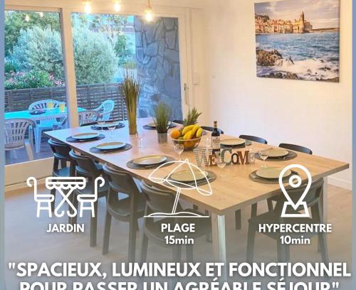 Moyen-Vernet Casa | L'Artmonie - Climatisé - Jardin - Centre-ville - Plage