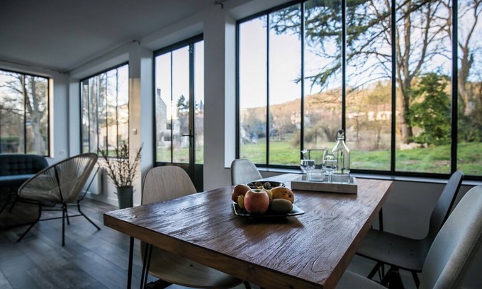 Giverny Cabaña | La Maison-Gîte-Diseñador-Baño con bañera