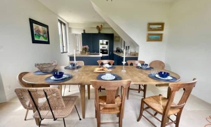 Benerville-sur-Mer Cabaña | La Ferme de Bénerville - View of the sea and countryside