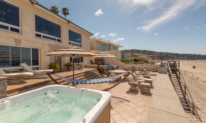 La Jolla Shores Casa | Villa de lujo frente al mar con patio frente a la playa