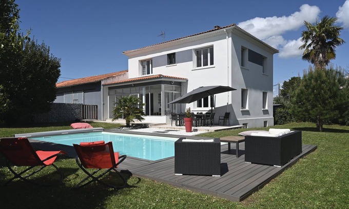 Meschers-sur-Gironde Casa | La Villa Palmier - Piscine avec Grand Jardin