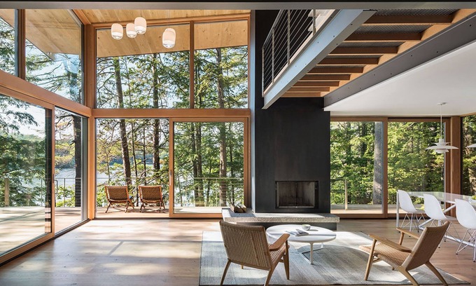 Center Harbor Casa | Obra maestra moderna en Squam, presentada en la revista Boston