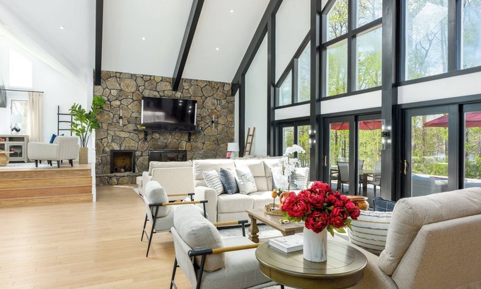 Coventry Lake Casa | Lakefront Luxury House with Kayaks, Fire pit