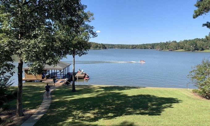 Eatonton Casa | Lakefront Retreat w/ Big Water Views, Private Dock, & Fire Pit!