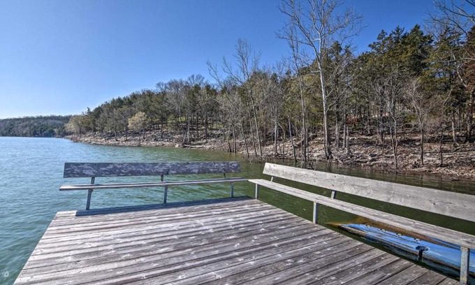 Emerald Beach Casa | Lakefront Table Rock Getaway with Private Swim Dock!
