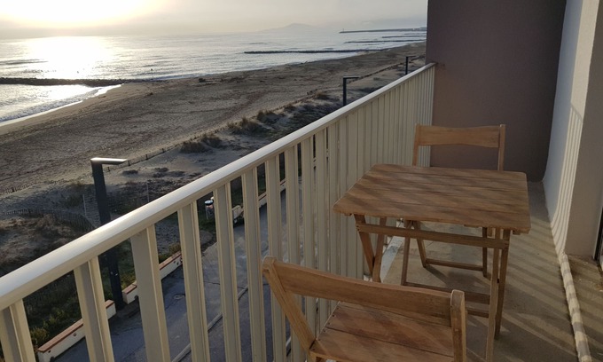 Saint-Cyprien Plage Apartamento | GRAN ESTUDIO, MAGNIFICA VISTA AL MAR, PLAYA CENTRAL