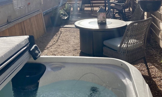 Cascade-Chipita Park Casa | LD5 Vintage Airstream Camper with Private Patio and Hot Tub!