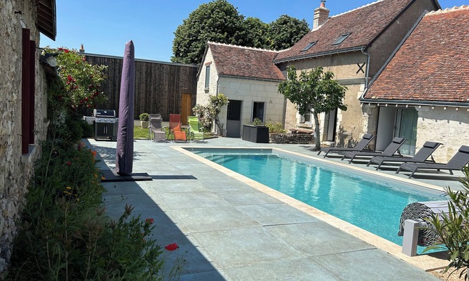 Azay-sur-Cher Cabaña | Le Clos des Buis 2, 6 Personnes, Climatisation, Piscine, Entre Tours et Amboise