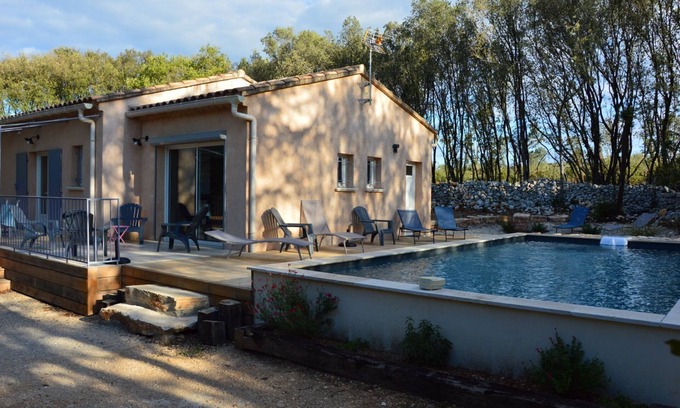 Orgnac-l'Aven Casa | Ardèche Sur Casa climatizada con piscina, terreno cerrado de 2000m2.