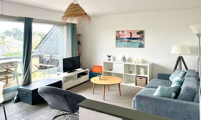 Saint-Ideuc Apartamento | LE HYGGE - Bel apt avec terrasse, 150 m de la plage