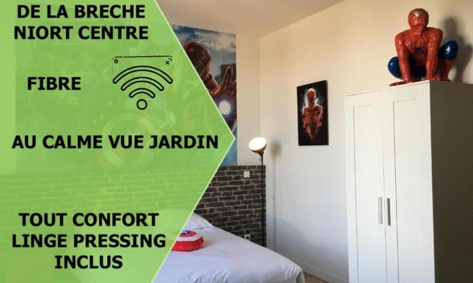 Centre Ville Apartamento | Le Marvel centre la Brèche wifi vue jardin