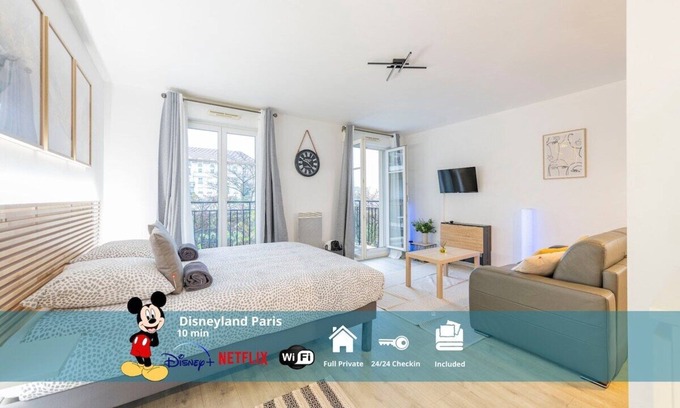 Bussy-Saint-Georges Apartamento | Le Petit Bussy, 4 guest Disneyland Paris 10min