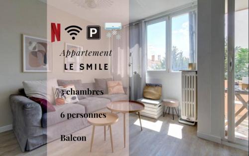 Aiguerelles Apartamento | LE SMILE - 3 bedrooms - 8pers - Parking - Centre Gare