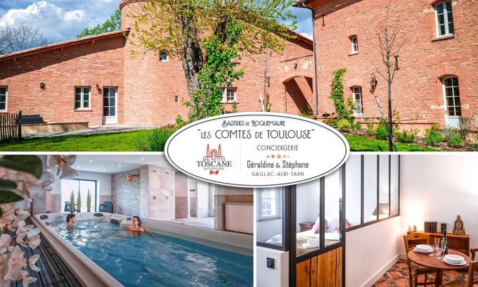 Roquemaure Apartamento | Les Comtes de Toulouse - Swim spa - Hamman - Sauna - 2 people