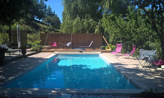 Saint-Martin-de-Bromes Casa | Les Terrasses du Castelleras - alquiler con piscina hasta 6 pers.