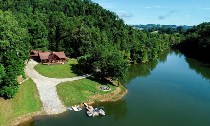 Tazewell Cabina | Little Sycamore Creek Landing - Vistas privadas de la cabaña frente al lago Norris