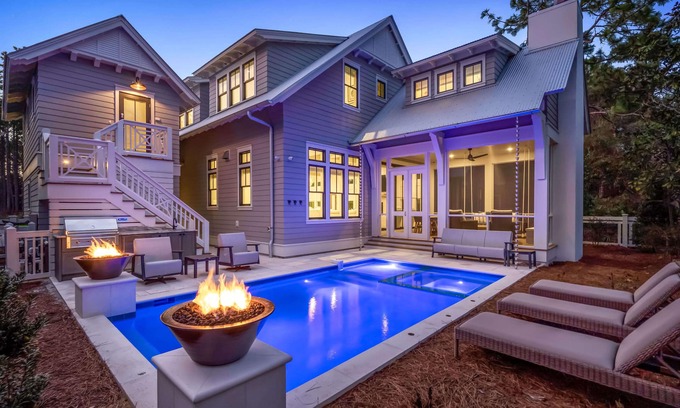 Forest District Casa | Loaded Luxe Home with Pool and Carriage House, 3 Minutes to Camp WaterColor