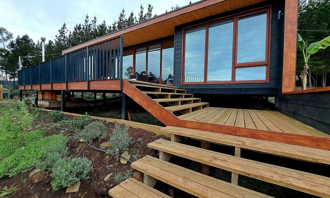 Cobquecura Cabina | Lodge Casa Pullay Para 6 personas, ideal dos parejas y dos amigos.