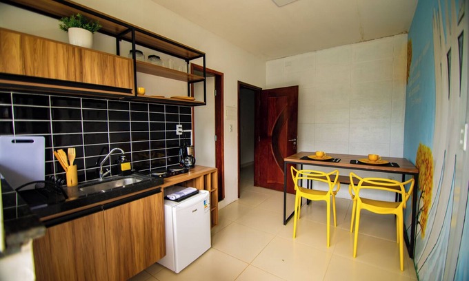 Sao Luis Apartamento | Loft c varanda e pisc bem localizado a 7min do mar