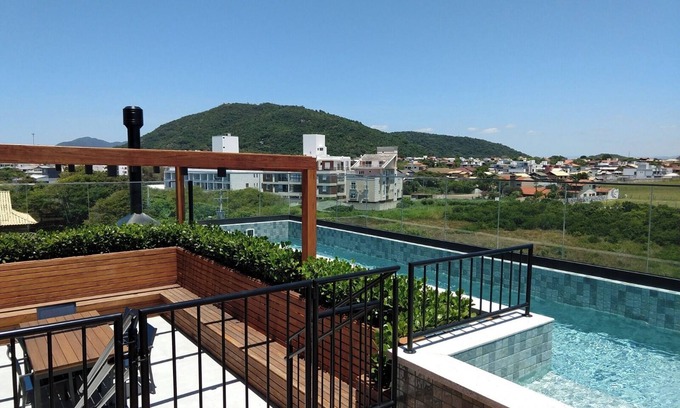 Lagoa Pequena Apartamento | Loft no Novo Campeche, Terraço com Piscina ZR2092