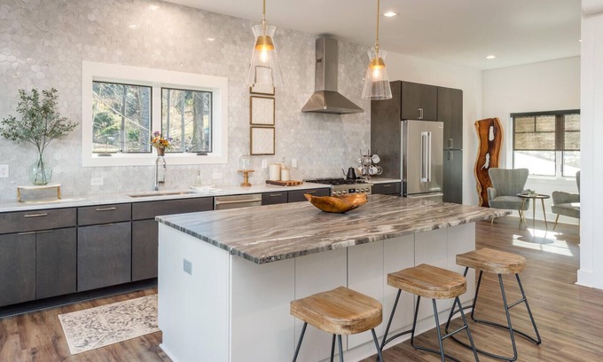 Laurel Park Casa | Long Range Mtn Views Next to Jump Off Rock! Ultra Modern, Very Unique Open Floor