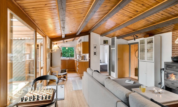 Melby Casa | Look forward to this large holiday home with Finnish wooden bath near Liseleje beach.