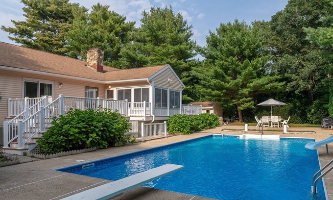Cotuit Casa | Lots of space for a big family reunion, privacy, HEATED pool