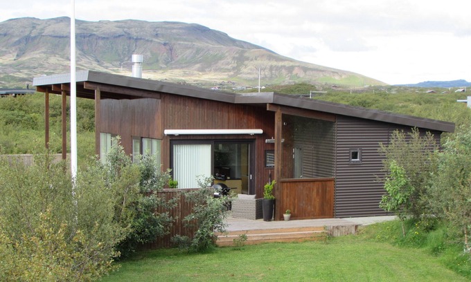 Selfoss Cabaña | Círculo dorado, aurora boreal, villa con tina de choza y vista a la montaña,