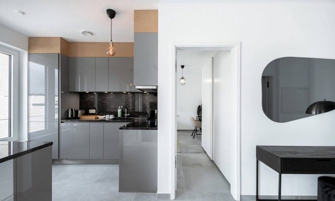 Cessange Apartamento | Lux 1BR: King Bed, Balcony, Near City Center