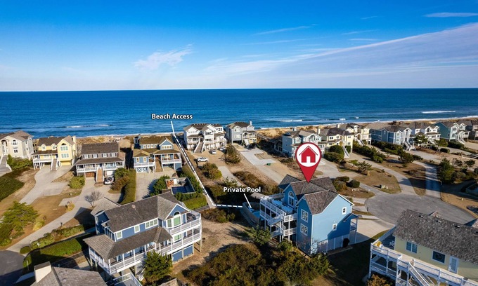 Nags Head Casa | NEW Ocean Views, Pool, Hot Tub, Decks, 4 Kings Arcade, Bikes, Loaded