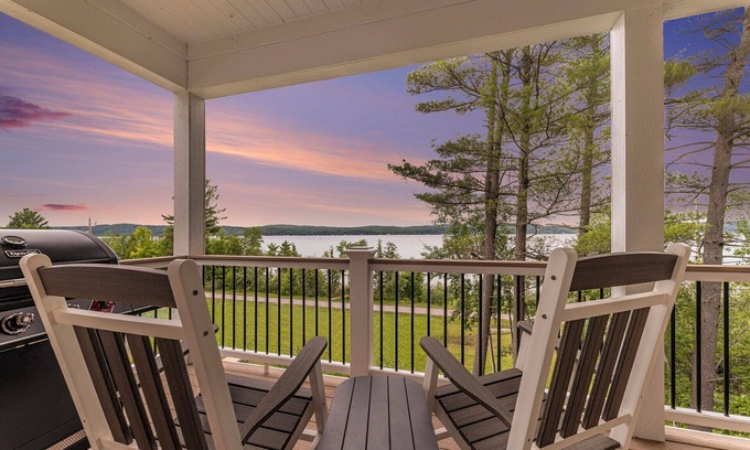 Benzonia Casa | Luxe Lakefront Living on Stunning Crystal Lake in Benzonia, MI