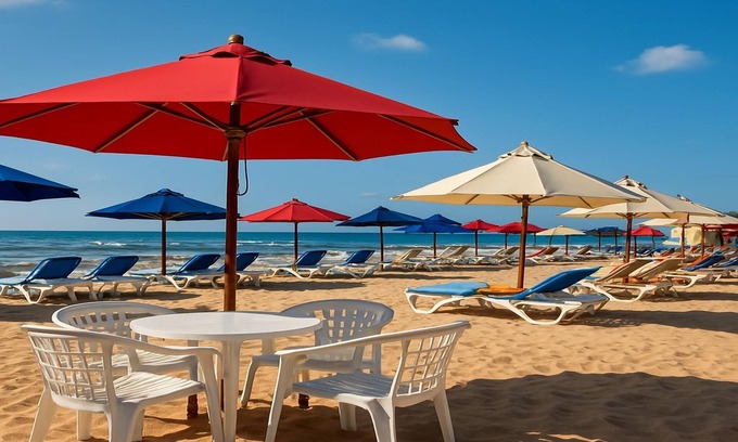 Al-Manasrah Chalet De Esquí | Porto Said Resort Chalet con vistas al mar