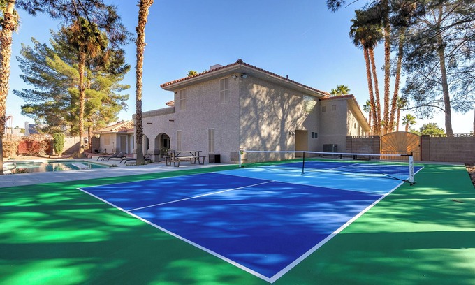 Spring Valley Casa | Luxurious Mansion Private Pickleball Court, Arcade, & Pool Fits 24 People Max!