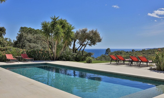 Plage de la Garonnette Villa | Villa Azur, espléndida vista al mar en el golf de Saint-Tropez